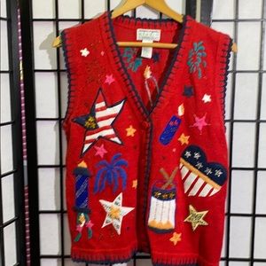 Studio Collection All American Sweater Vest Size M